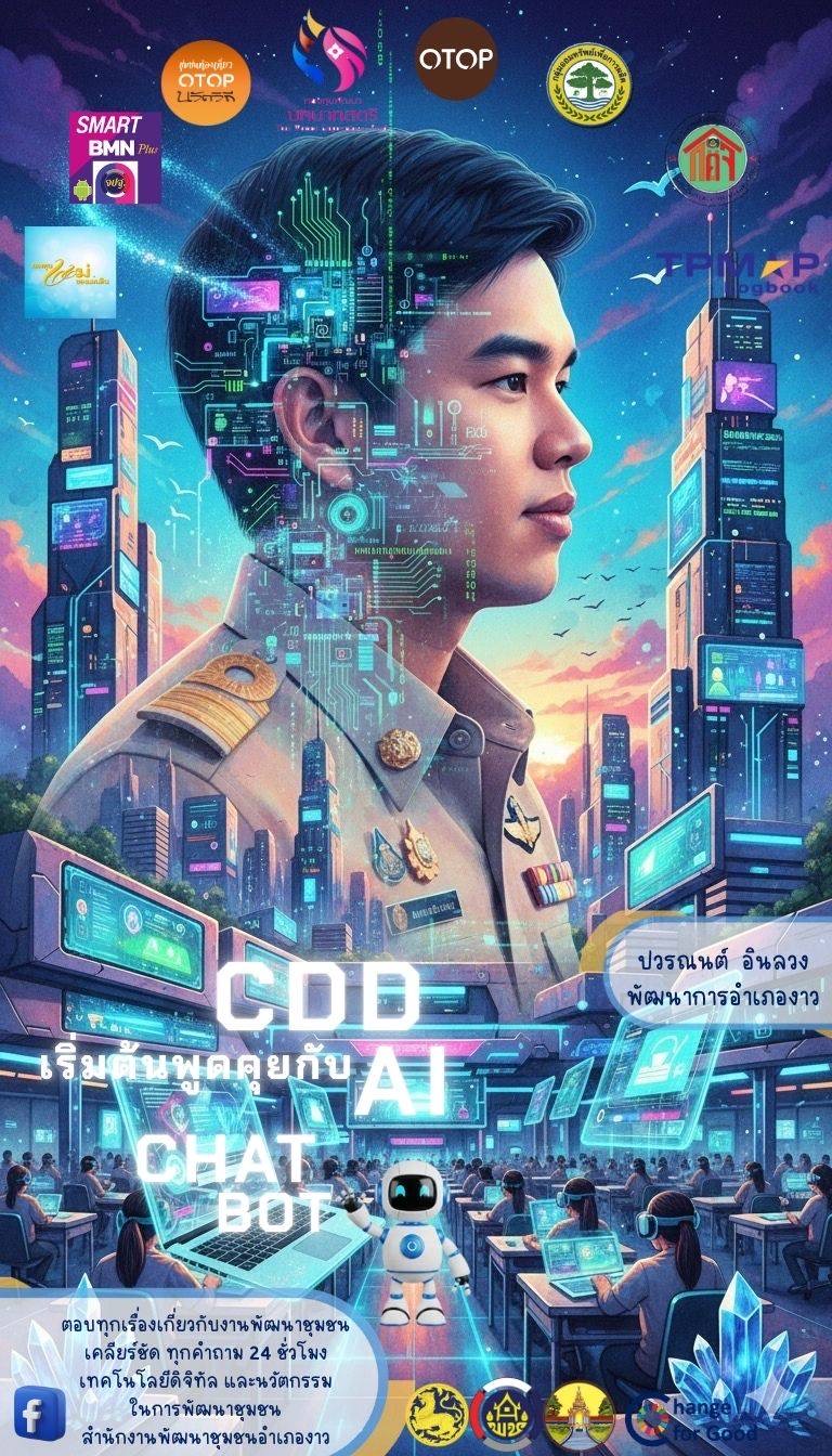 สำนักงานพัฒนาชุมชนอำเภองาว จังหวัดลำปาง : ขอประชาสัมพันธ์ระบบ CDD AI ผู้ช่วยพัฒนากร บริการอัจฉริยะ เพื่อการพัฒนาชุมชน