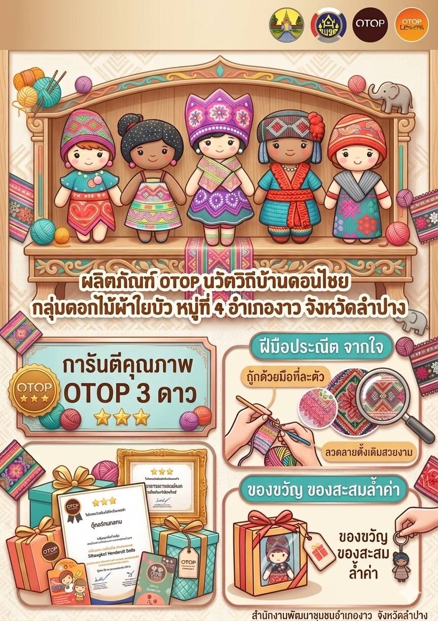 สำนักงานพัฒนาชุมชนอำเภองาวขอประชาสัมพันธ์ผลิตภัณฑ์ชุมชนโดดเด่นของชุมชนท่องเที่ยว OTOP นวัตวิถี 