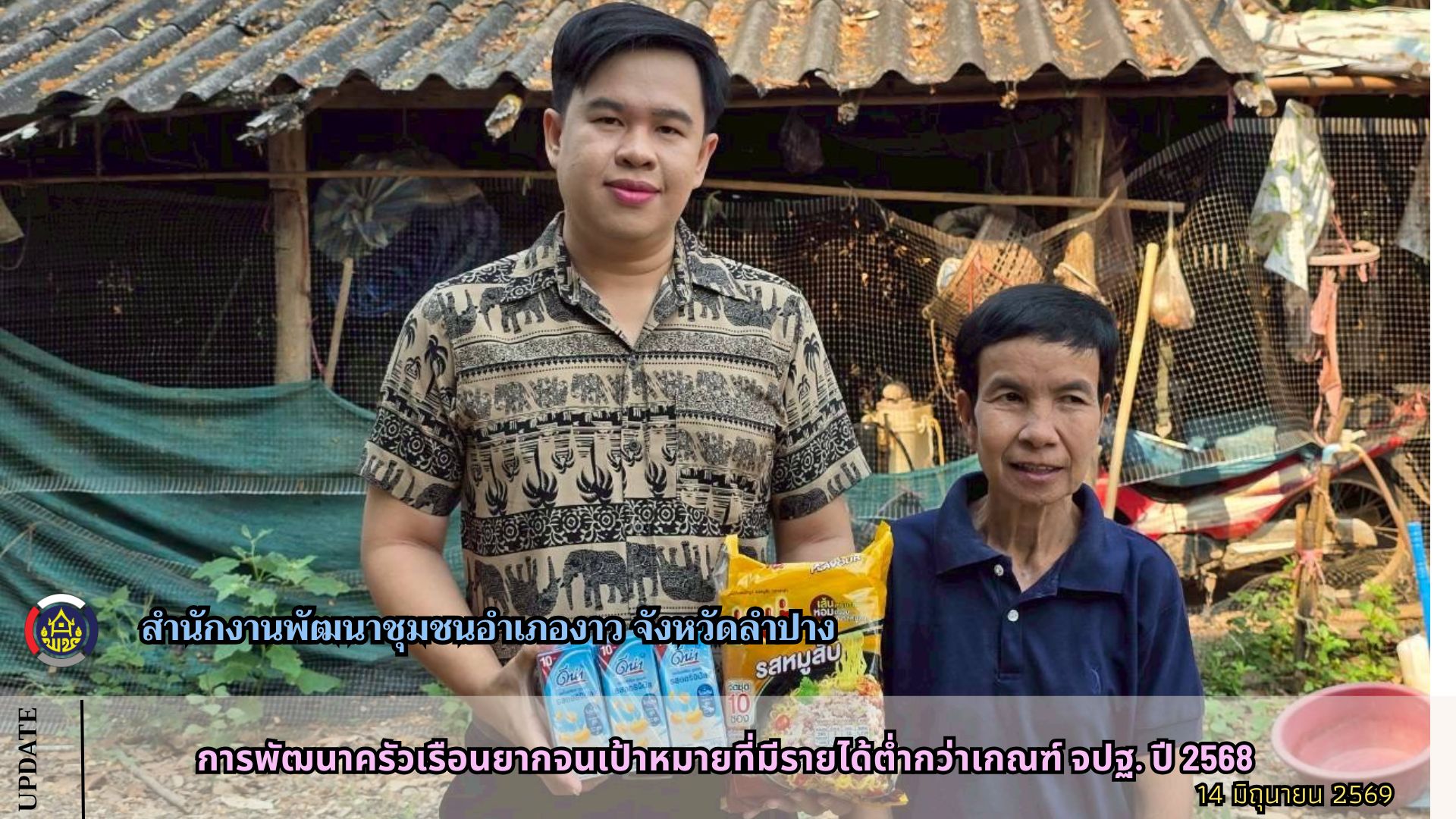 การพัฒนาครัวเรือนยากจนเป้าหมายที่มีรายได้ต่ำกว่าเกณฑ์ จปฐ. ปี 2568